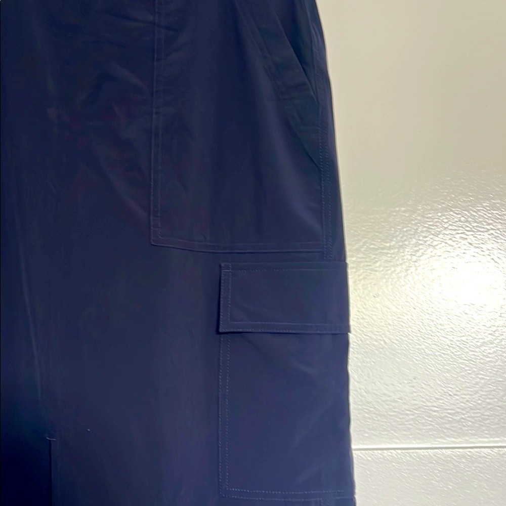 Athleta Navy Cargo Midi Skirt